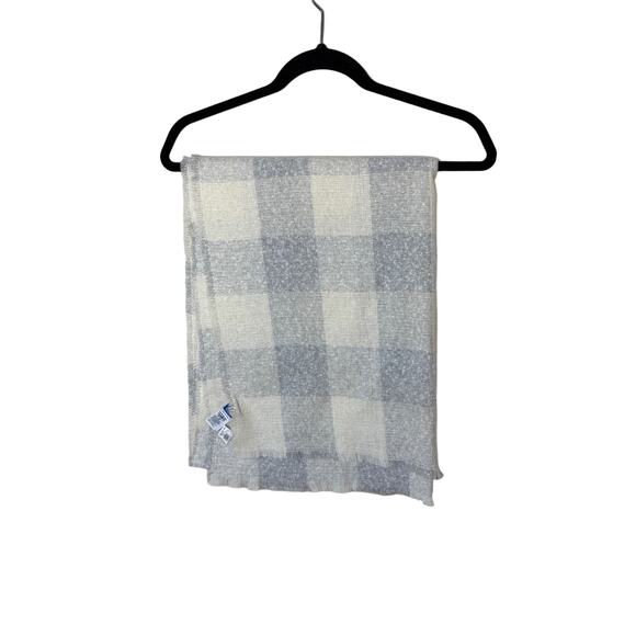 NWT Old Navy White Grey Checkered Scarf One Size - Picture 1 of 5